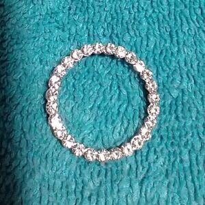 Elegant Silvertone Crystal Circle Pendant